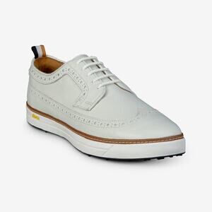 NEW Allen Edmonds Dunes Wingtip Spikeless Golf Shoe White US 12 Style #EC4501261